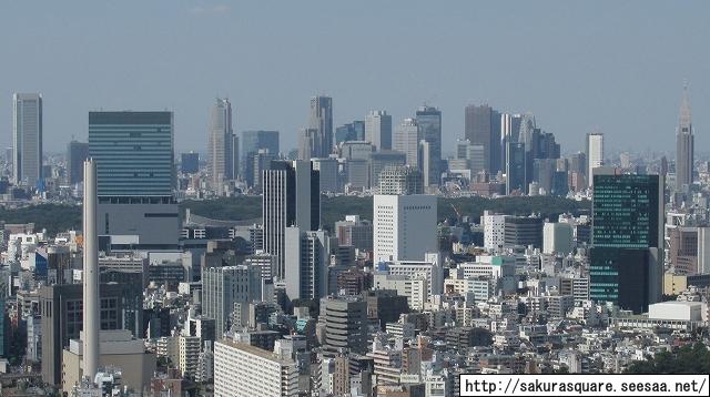 新宿 西新宿 代々木 自転車と超高層ビル Evergreen